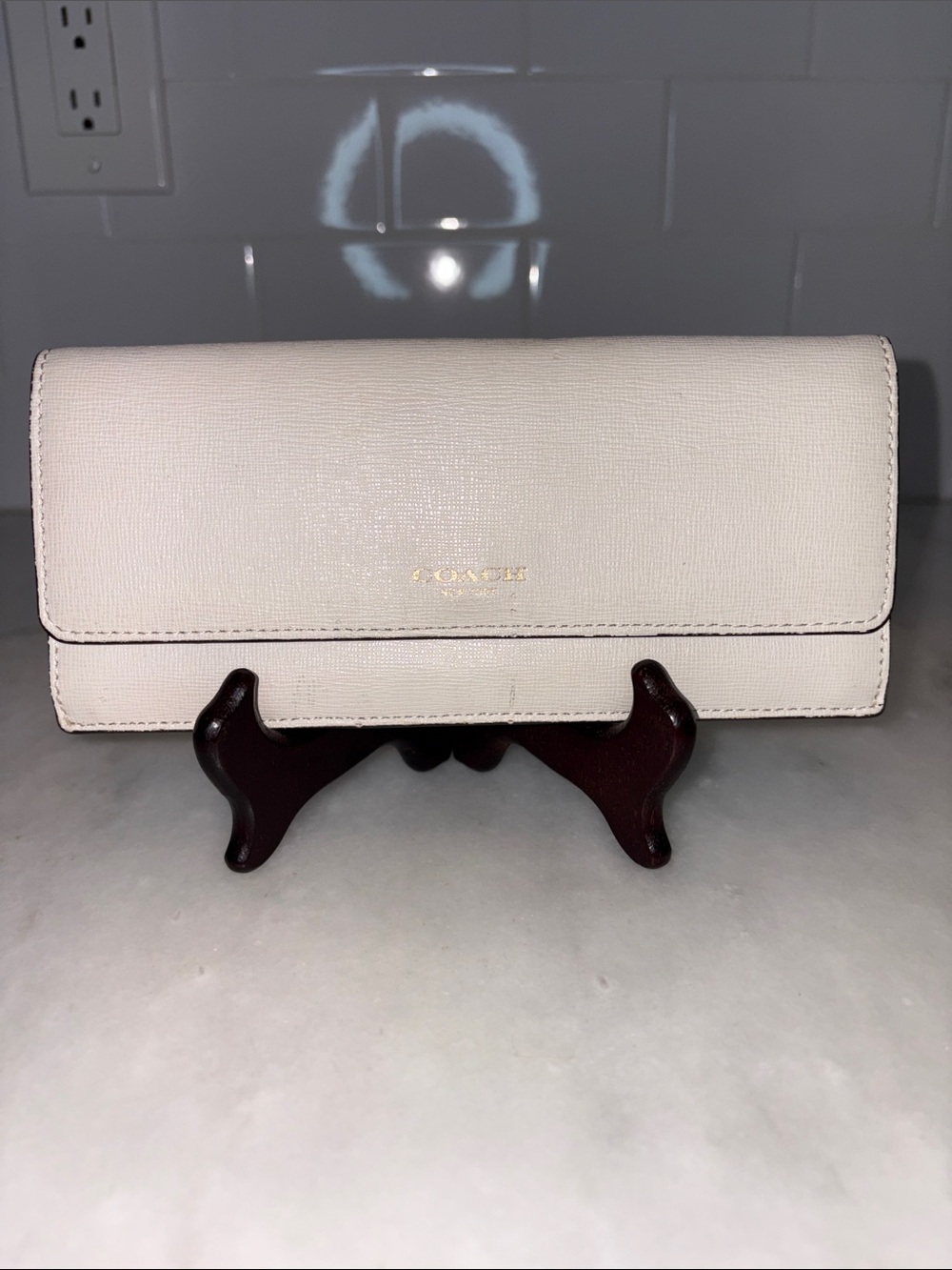 Coach Leather Slim Full Sized Wallet - Pale Pink